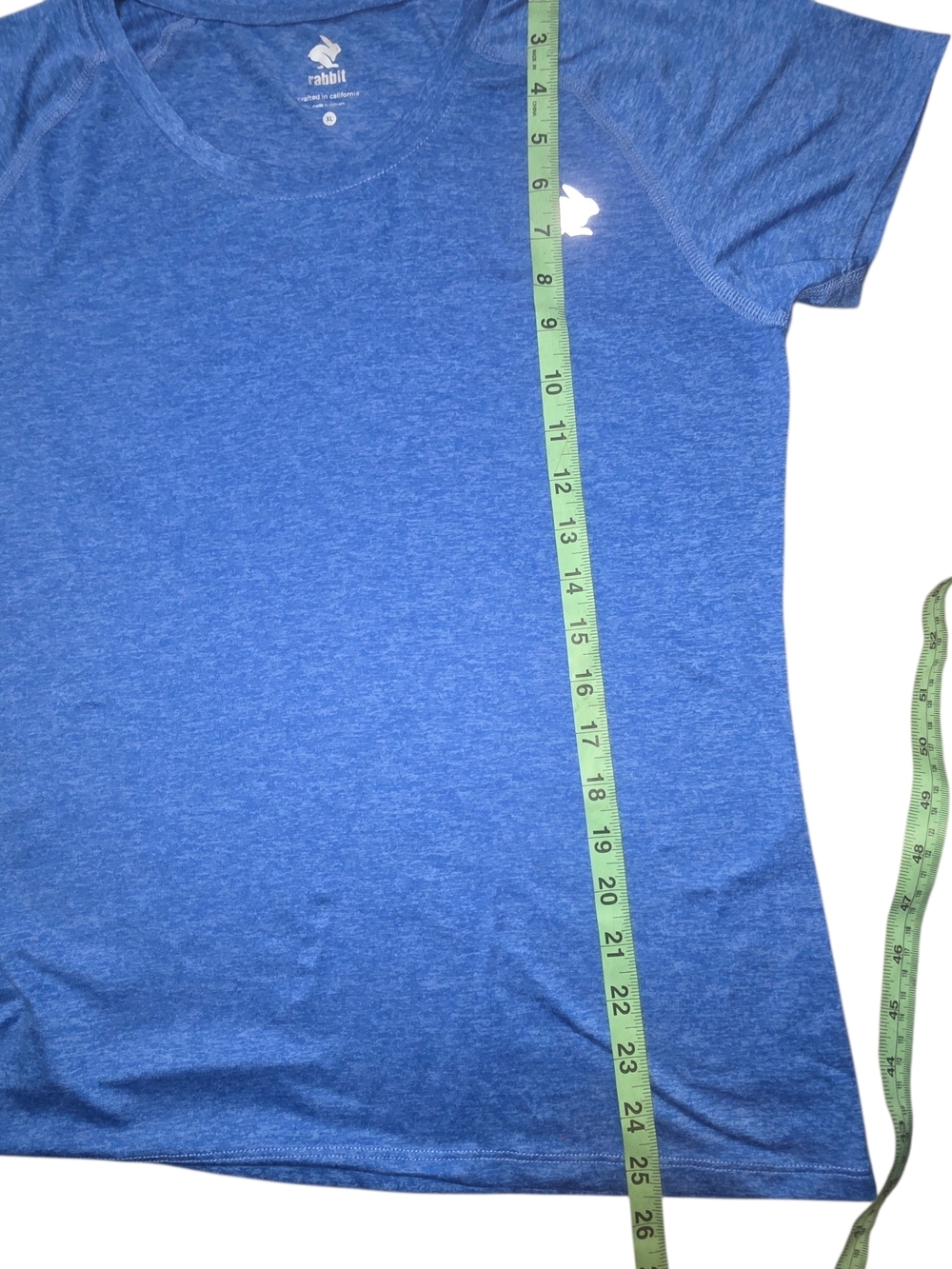 Rabbit Running Tee XL Blue Athletic Shirt Short Sleeve Performance Workout Top - Picture 5 of 9